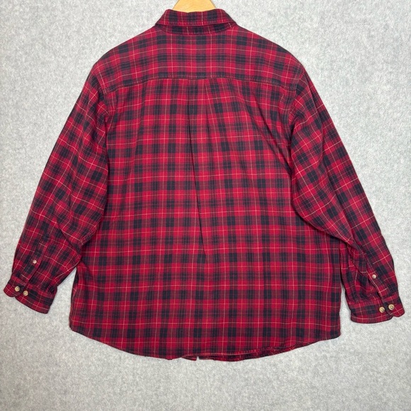 Carhartt Long Sleeve Button-Down Flannel Plaid Shirt-Red/Black-Men Size XL - Picture 5 of 6